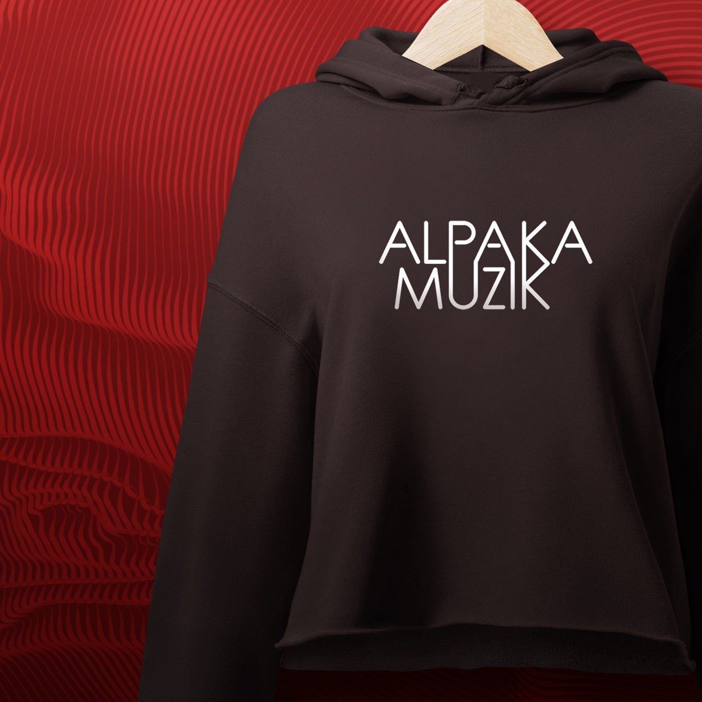 CLASSIC ALPAKA - Front Print Crop Hoodie