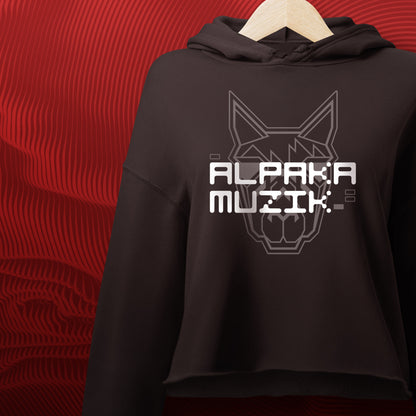 PSYCHO ALPAKA LOGO - Front Print Crop Hoodie