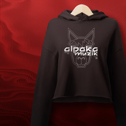 ALPAKA SKULLS LOGO - Front Print Crop Hoodie