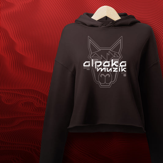 ALPAKA SKULLS LOGO - Front Print Crop Hoodie