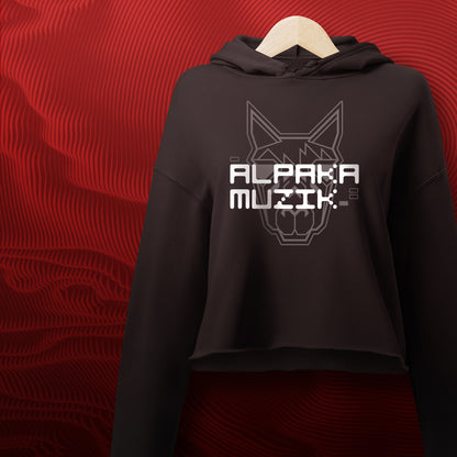 PSYCHO ALPAKA LOGO - Front Print Crop Hoodie