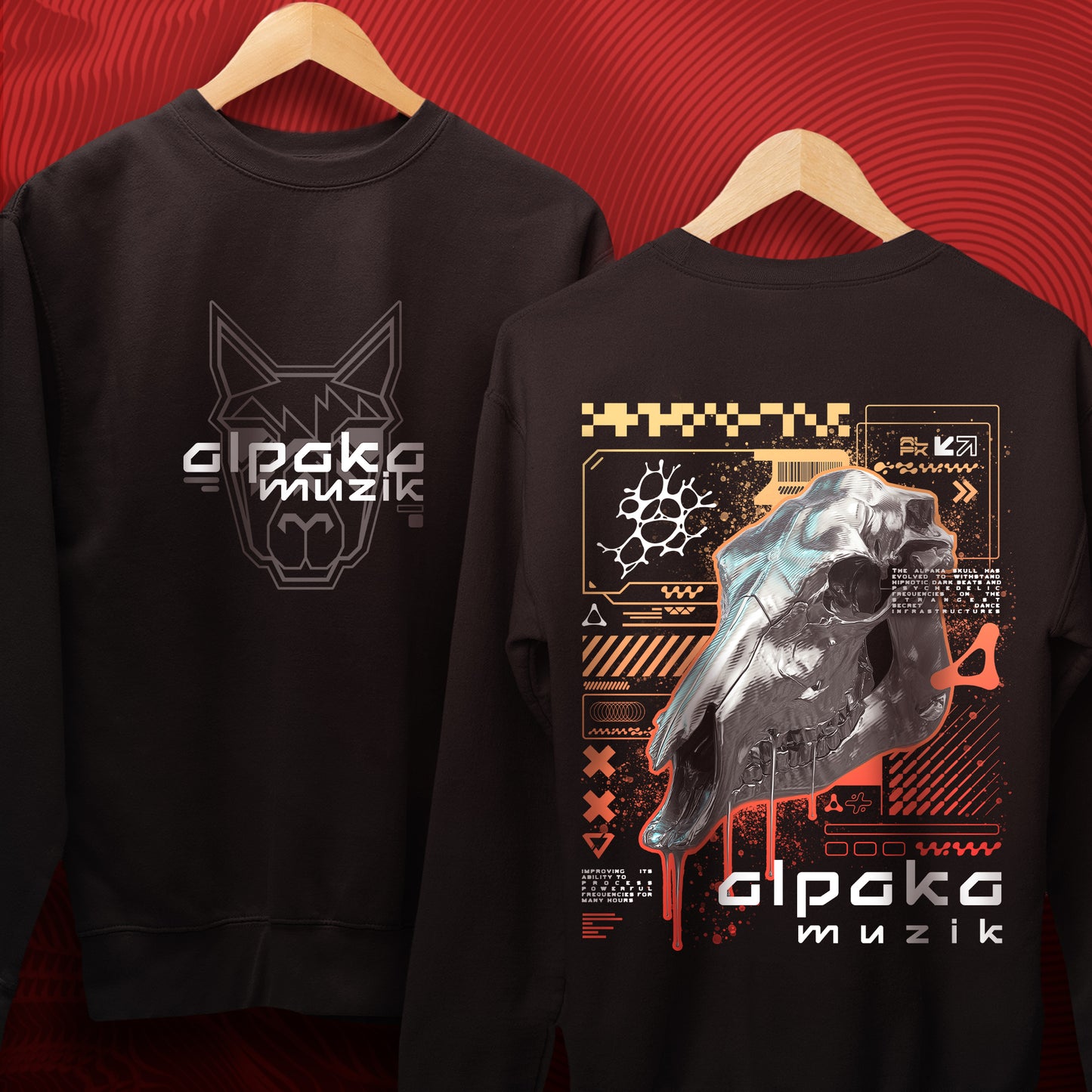 ALPAKA SKULLS - Double Print Sweatshirt
